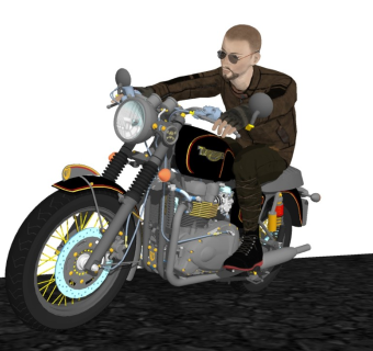 骑摩托车精细人物模型 (7)